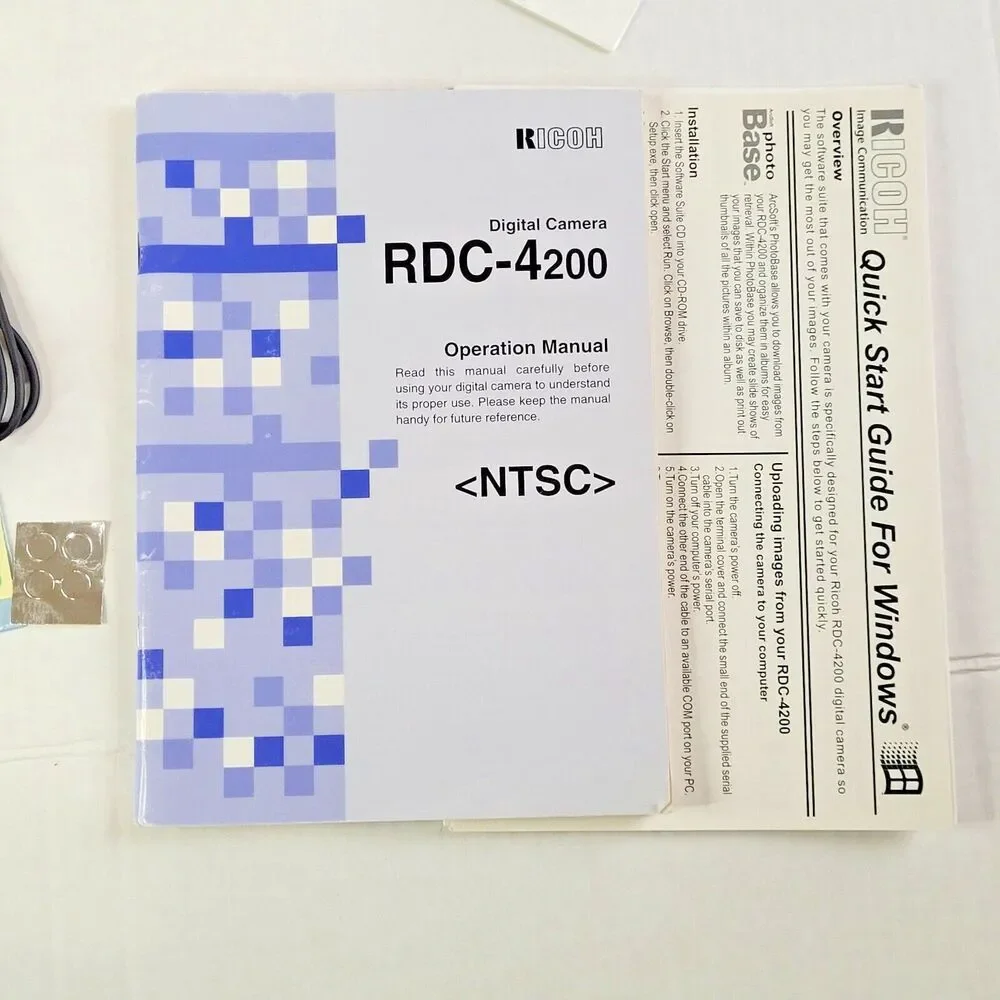 Ricoh RDC-4200 Bundle Ac Adapter AC-2100 Software Suite Op Manual Project Guide